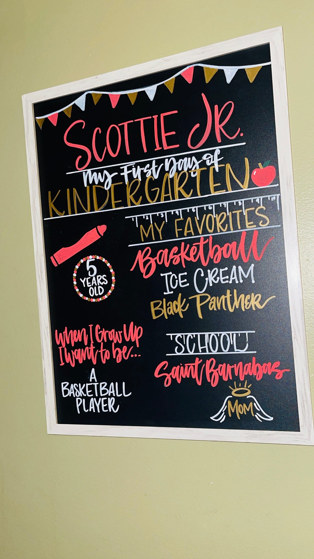 First Day of School Sign - Handlettered