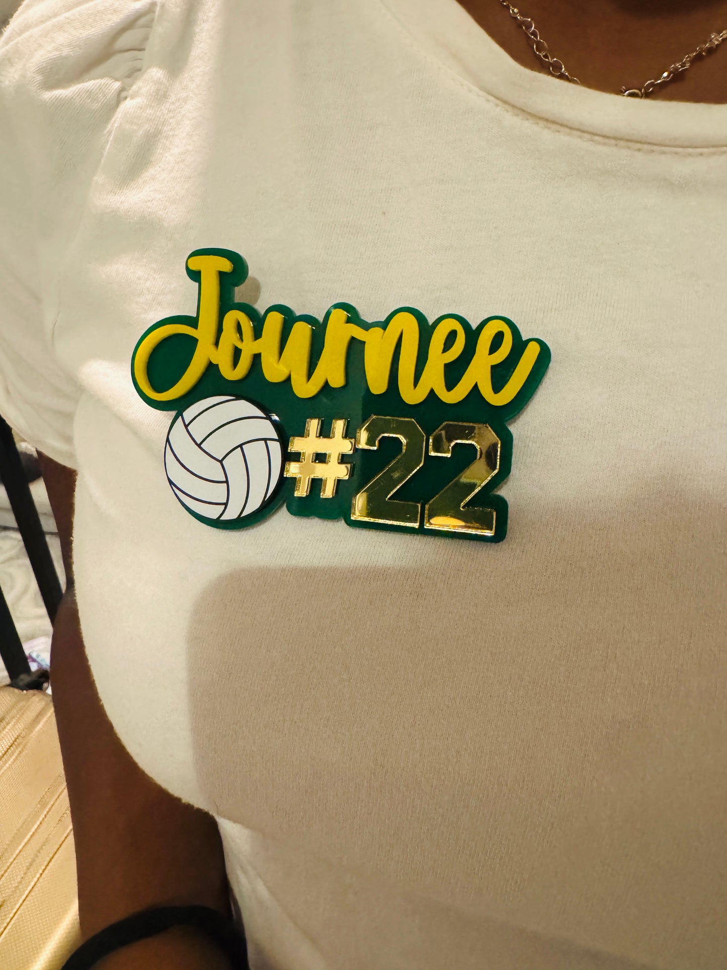 Sports Pin with Number (Magnetic)