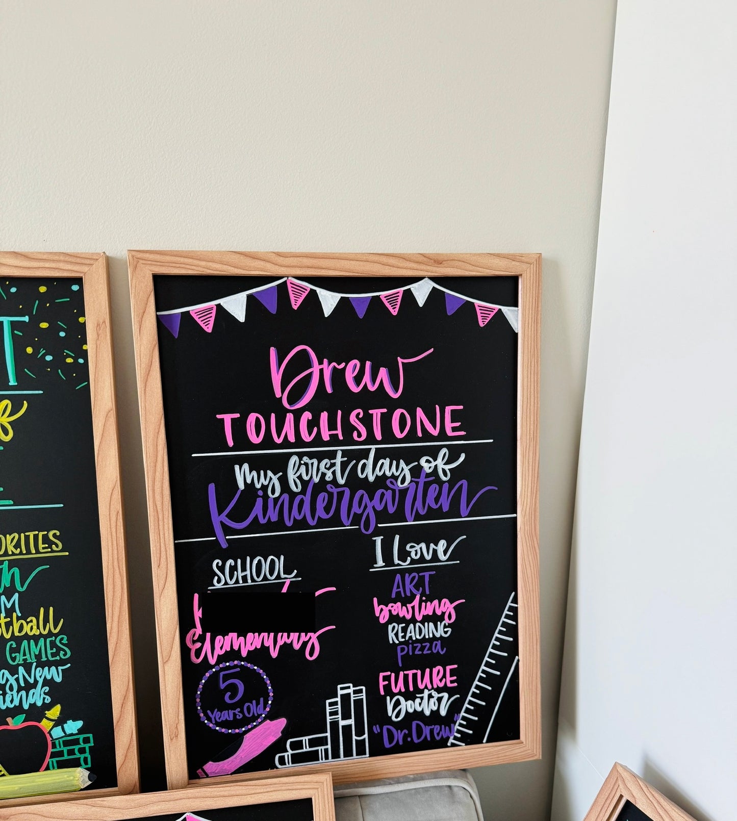 First Day of School Sign - Handlettered
