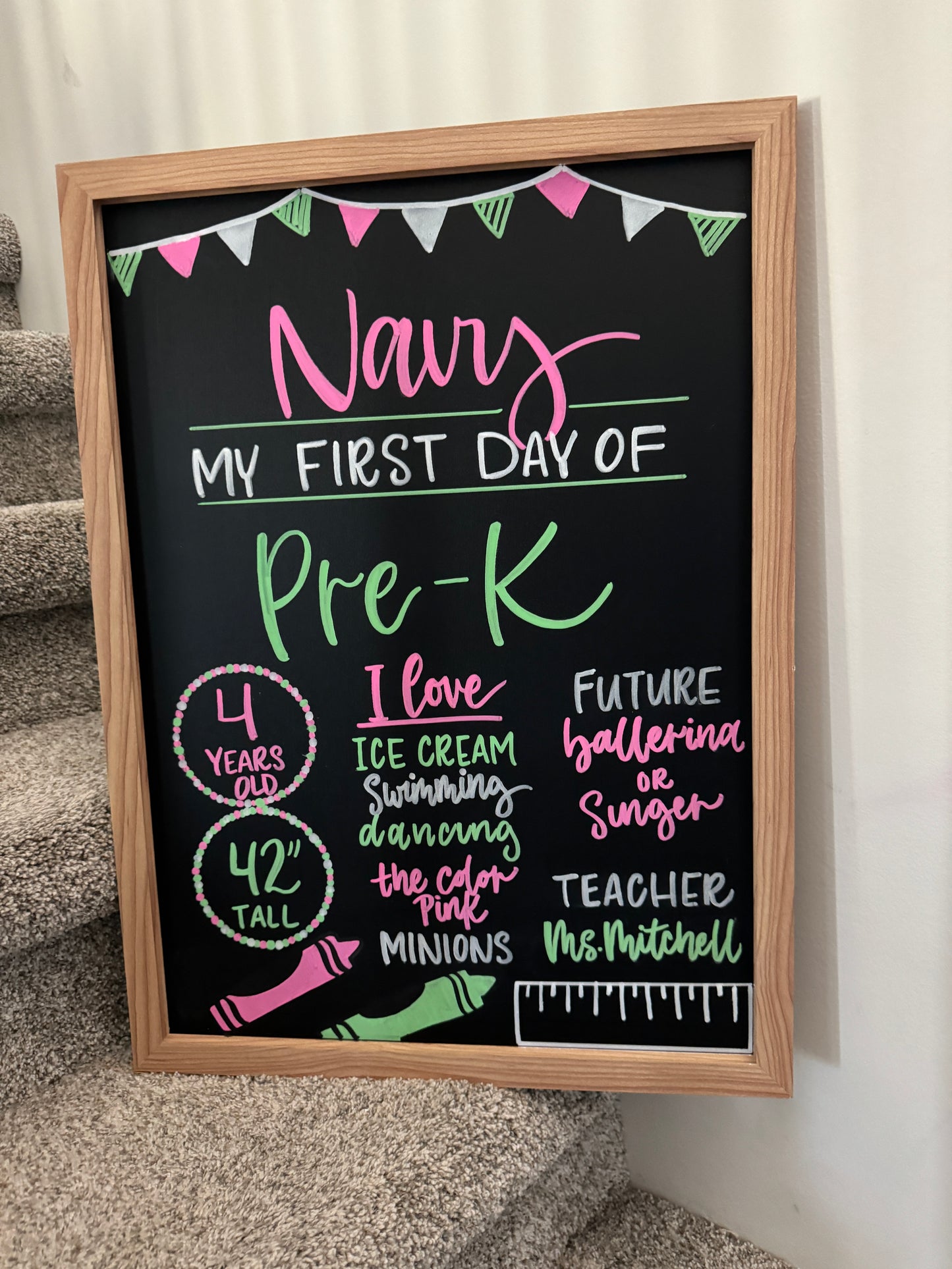 First Day of School Sign - Handlettered